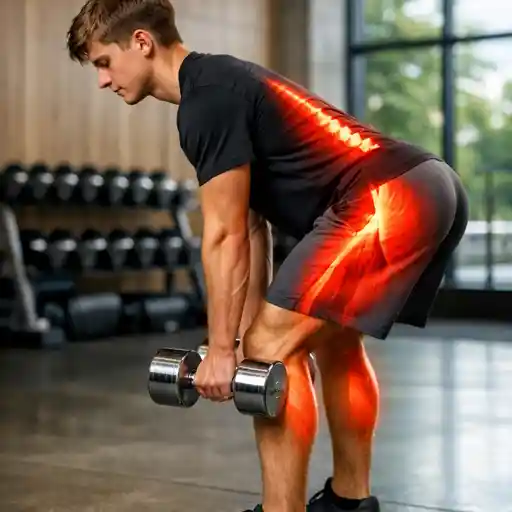 Souleve de terre roumain halteres